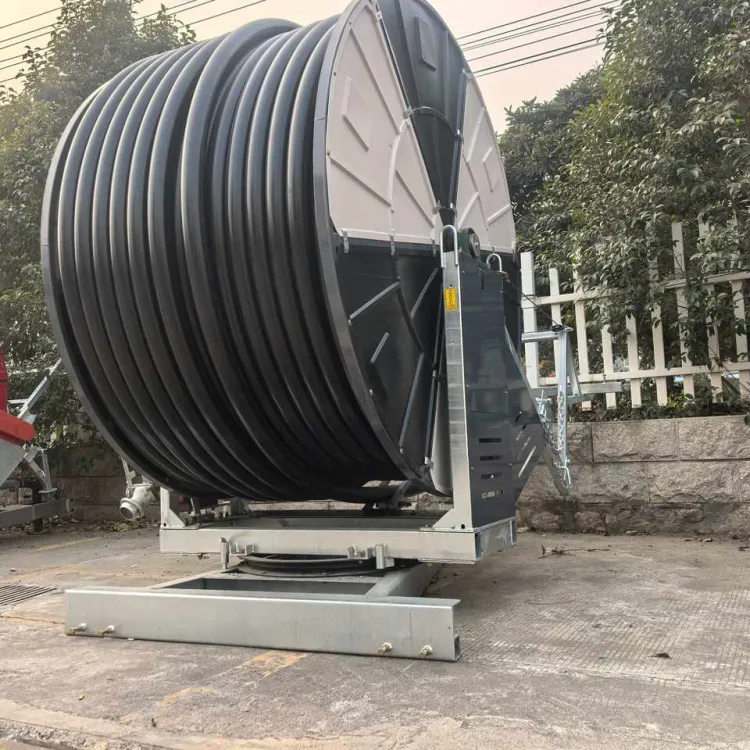 Portable Gearbox Pump PLC Hose Reel Irrigation System Remote Farm Locations Easy Setup Durable Sprinkler Remote Control 1 Year