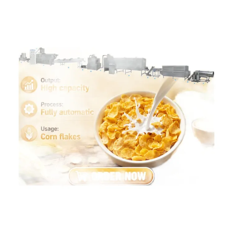 KLD Fully Automatic High Capacity Breakfast Cereal Yellow Corn Flakes Production Line