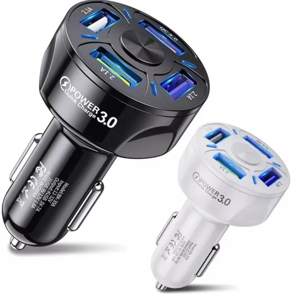 3.1A Portable QC3.0 Phone fast Charger 4 Port Usb Car Charger 35W Quick Car Charger