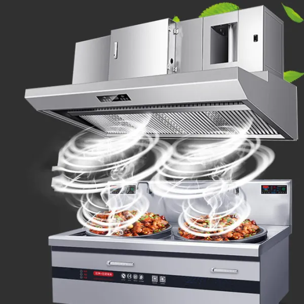 Commercial high-suction range hood kitchen environmentally friendly low-emission stainless steel range hood