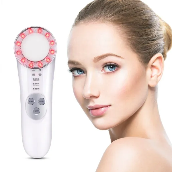 LED Photon Ultrasonic Face Lifting Wrinkle Remover Anti Aging Skin Tightening Beauty Device Facial Massager