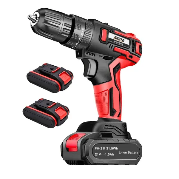 Brushless Power Craft Cordless Drill 21V Battery Electric Impact Power Drill