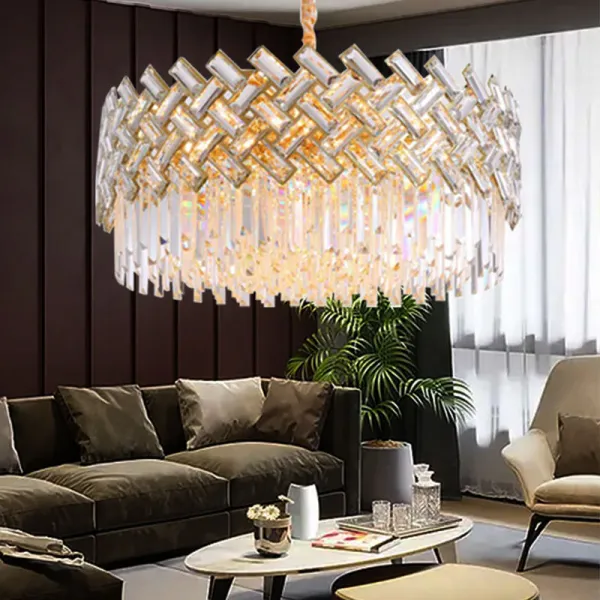 Modern Nordic Living Room Crystal Chandeliers light Luxury Lustre Chandelier Crystal Pendant Light