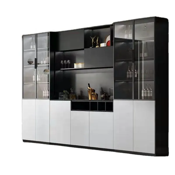 Modern Luxury Furniture Mini Display Wooden Corner Home Bar Cabinet