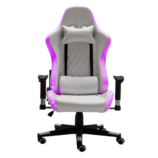 Silla gaming ergonomic game chair 2D armrest rgb gaming chair with footrest