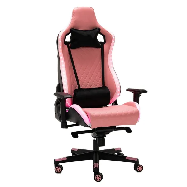 Chaise gaming girls pink rgb cadeira game racing office PC gaming chairs with led lights