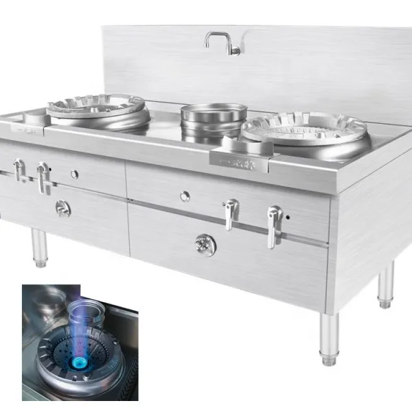 Industrial Two Wok Gas Range Stove Modern Hotel Cooktop 2 burner