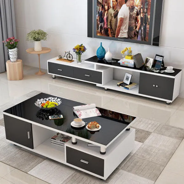 Modern minimalist Nordic coffee table TV cabinet combination small apartment living room