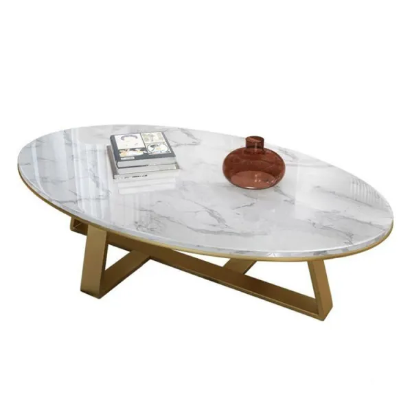 Popular Modern Design Living Room Marble Top Stainless Steel Center Coffee Table