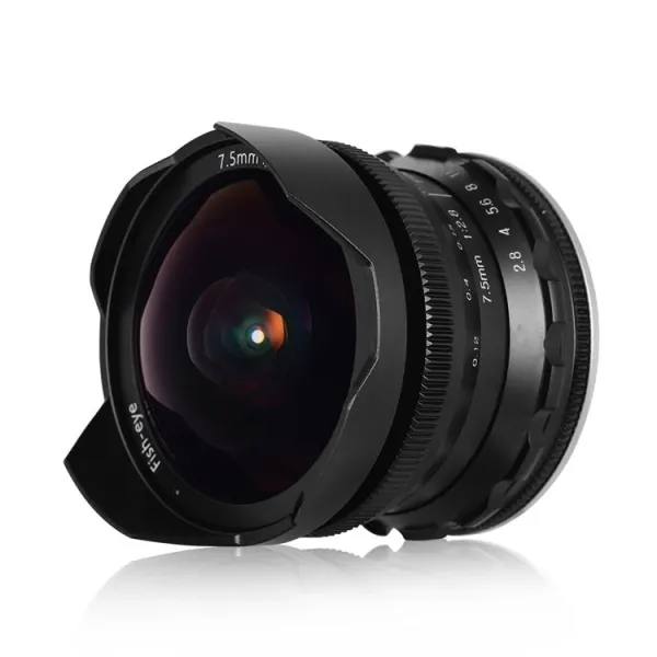 7.5mm F2.8 Manual Focus Fisheye Lens Ultra Wide Angle Large Aperture E-Mount Lens for Sony APS-C Frame