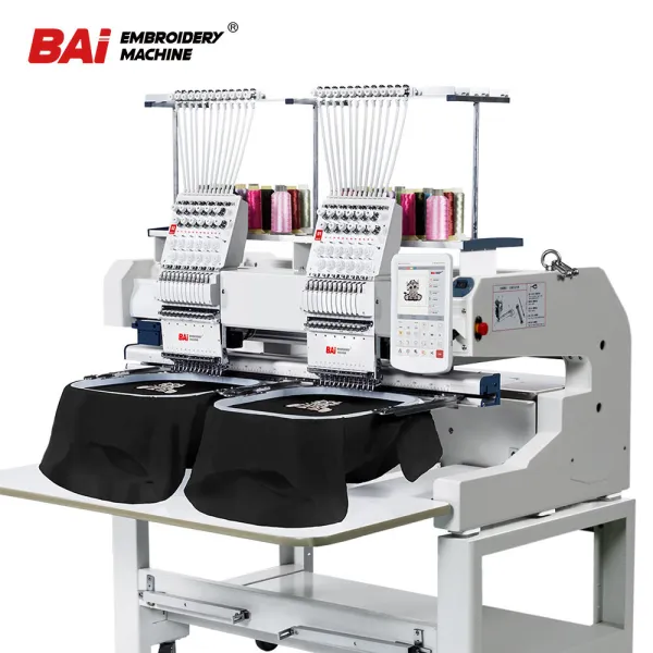 BAI 15 needles automatic computerized flat t-shirt hat double heads embroidery machine
