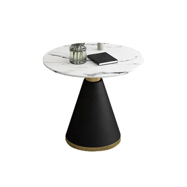 Modern Luxury Marble Rock Board Dining Table with Gold metal Base for Restaurant round Dining Table Furniture