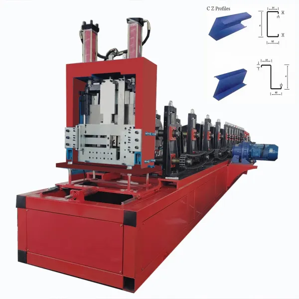 Automatic Building Construction Cuz Purlin Channel Profile Making Steel Frame Roll Forming Machine