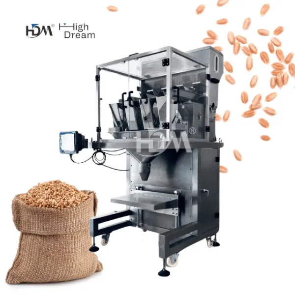 EASILY OPERATION Wheat Rice Cereal 4 Head 2.4L Linear Mulithead Weigher Food Packing Machine