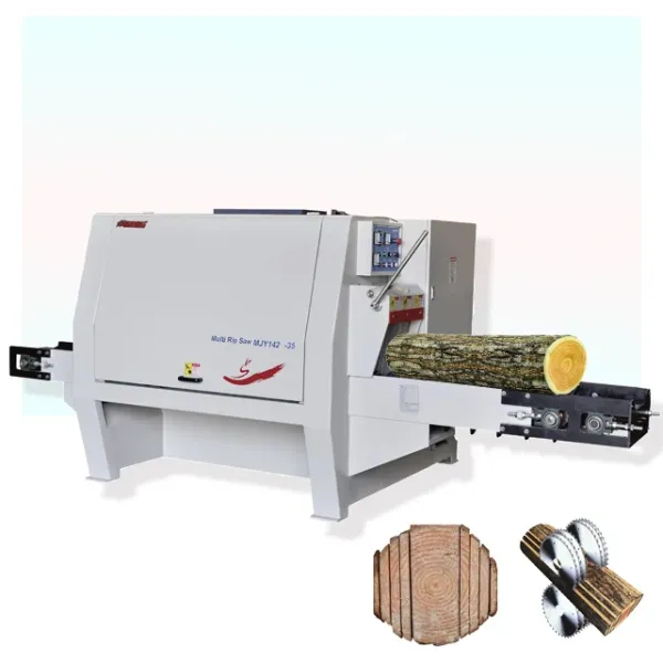 "Shengong Woodworking Machinery: Bandsaw Sawmill with Circular Blades for Precision Wood Cutting"