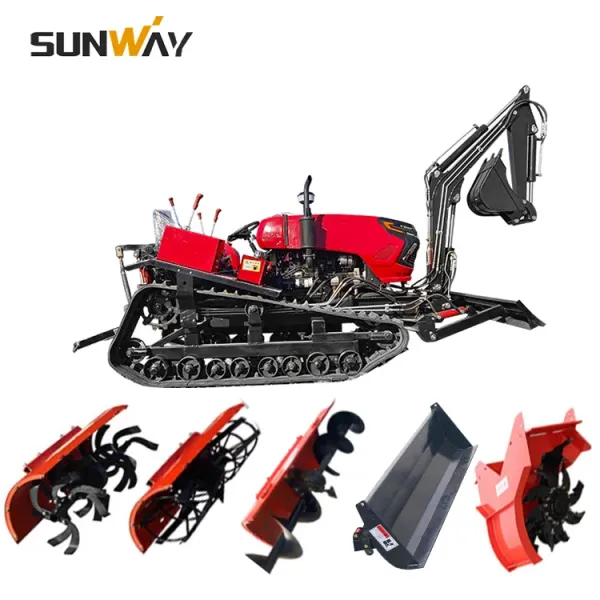 Farming Equipment: Agricultural Agricole Cultivator Machine with Rubber Track