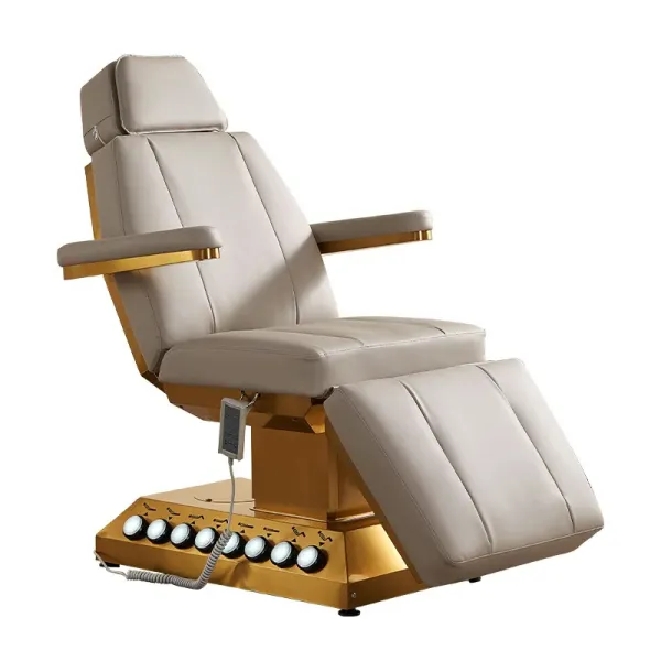 2024 YOUTAI luxury gold and gray pedicure beauty chair  salon spa single reclining bed