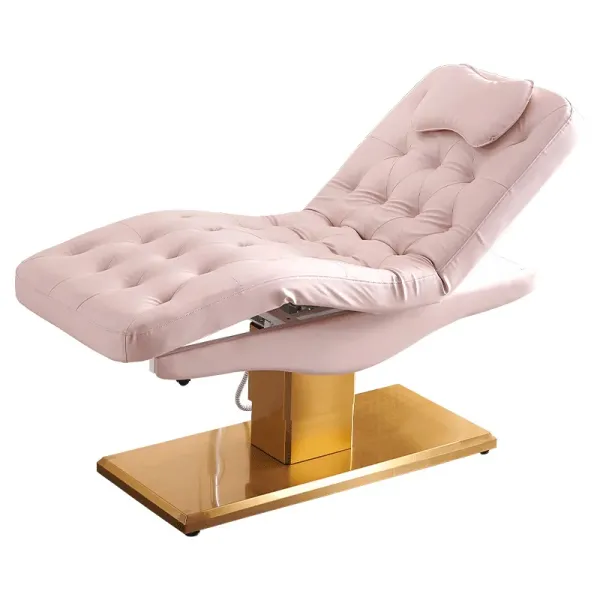 2024 YOUTAI pink and gold base salon beauty facial lash bed electric height adjustable medical beauty bed