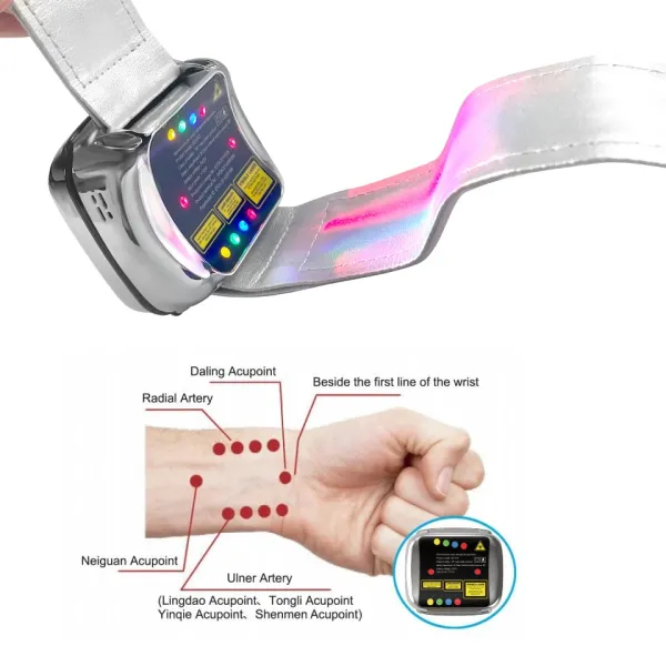 Four Color 650nm Laser Led Light Diabetic Products Health Care Watch Medical Laser Watch Class II