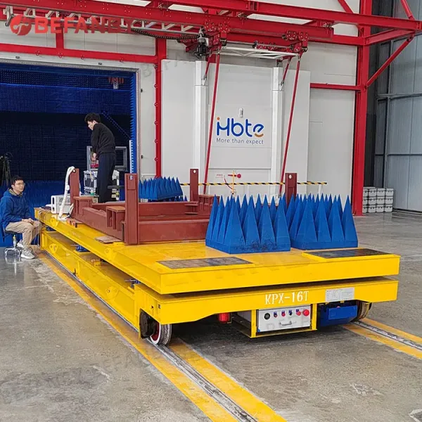 Professional 20t Electric Hydraulic Lifting Equipment Rail flat Transfer Cart