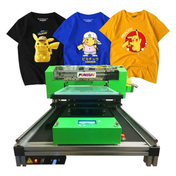 Funsun Automatic A3 Flatbed DTG T-shirt Printer T-shirt Printing Machine for Socks Jeans Bottle