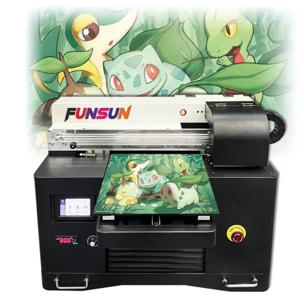 Funsun A3(30*50cm) UV Printing Machine Wood Glass Phone Case Power Bank Pen Golf Ball Leather Ceramic Lighter UV Flatbed Printer