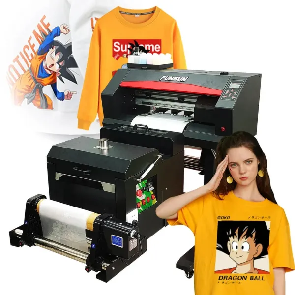 Funsun Digital DTF Printer New Technology T-shirt Printing Machine PET Film Inkjet 30 DTF Printer with Shaking Powder Machine