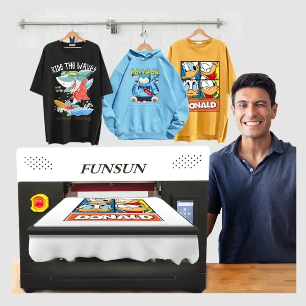 Funsun A3 Flatbed Direct-to-Garment (DTG) T-Shirt Printing Machine: