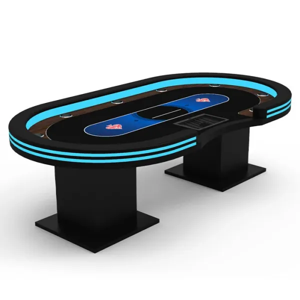 YH Luxury Wooden Poker Table: LED Gambling Tables