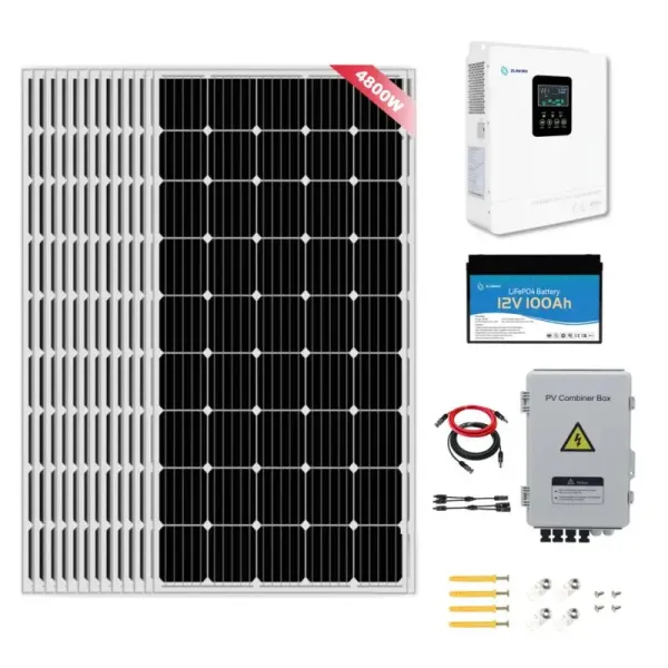 4.8kw Home Solar System Set Off Grid Solar Energy System Complete Kit with Lithium Battery