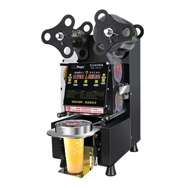 Boba Milk Tea Cup Sealing Machine: Seals 80mm, 90mm, and 95mm Cups