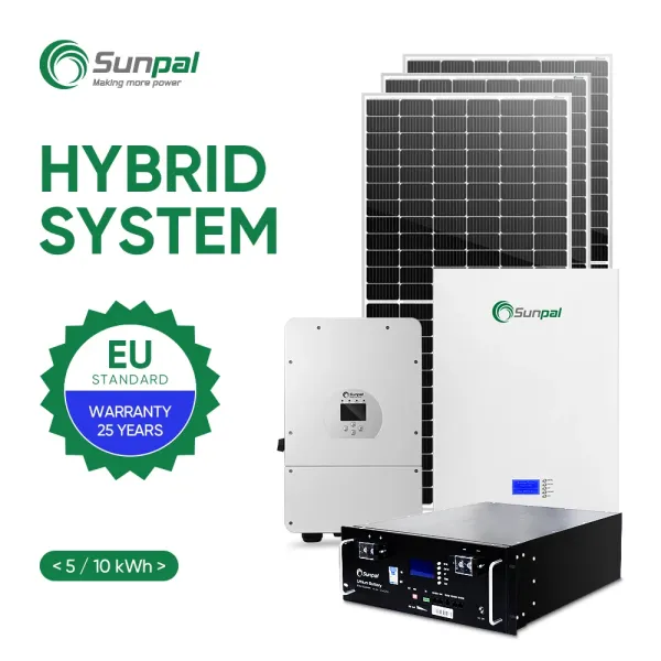 Sunpal On Off Grid Solar Power Energy System 5Kw 10Kw 10 Kw 10000W Complete Set Hybrid Solar Energie Fotovoltaic Panel System