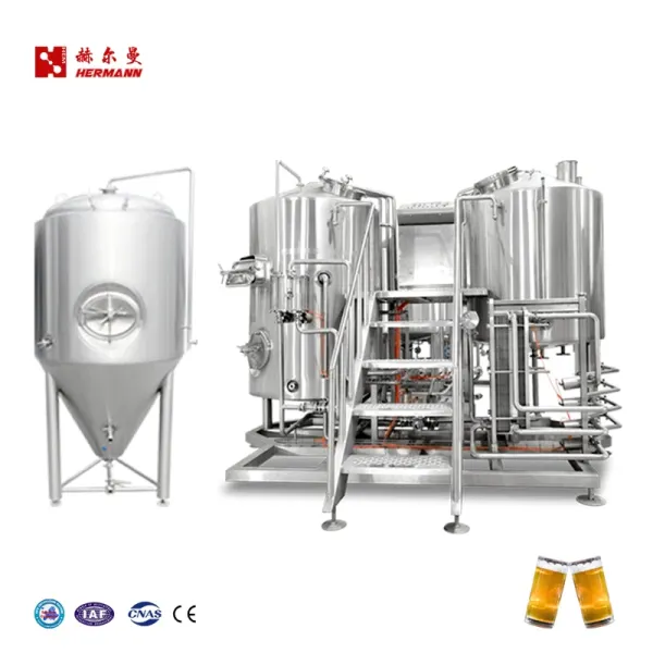 4-Vessel Microbrewery Equipment: 1000L, 2000L Stainless Steel Barley Beer Malting Making Machine