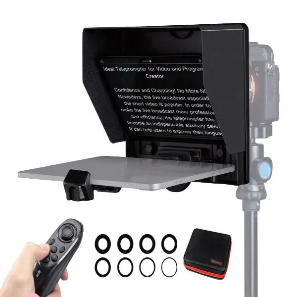 FEELWORLD TP10 Portable Folding Teleprompter For iPad Tablet Camera Smartphone With iOS/Android