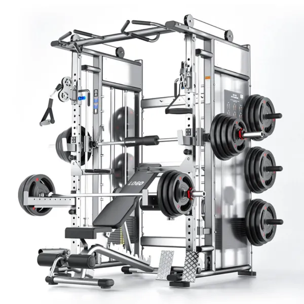 Commercial Life Fitness Power Half Squat Rack Multi-Functional Smith Machine with Lat Pulldown