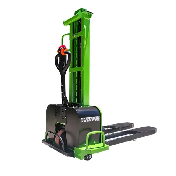 1000kg Foldable Semi-Electric Pallet Stacker with Max 1.6m Lifting Height