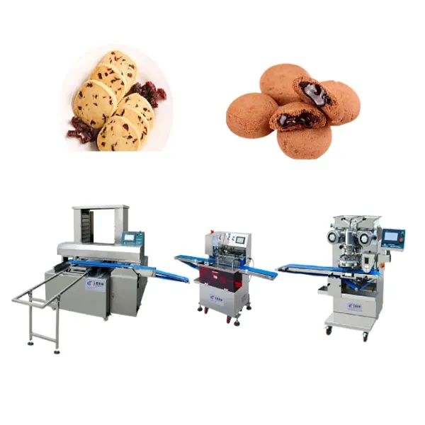 Automated Chocolate Filled Cookie Production Line: Biscuit Encrusting Machine