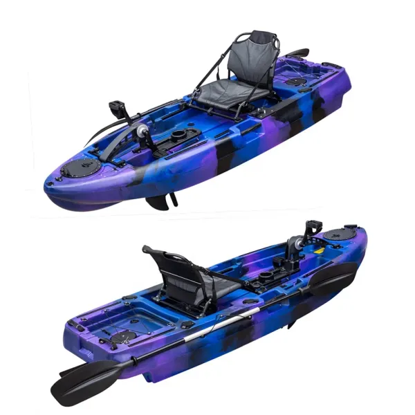 Single Seat Pedal kayak One Person 8FT Fishing Foot Pedal Drive fishing kayak with Rudder System  HDPE Plastic Kayak