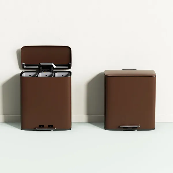 Smart Stainless steel Soft Close office rectangle pedal trash bin waste bin