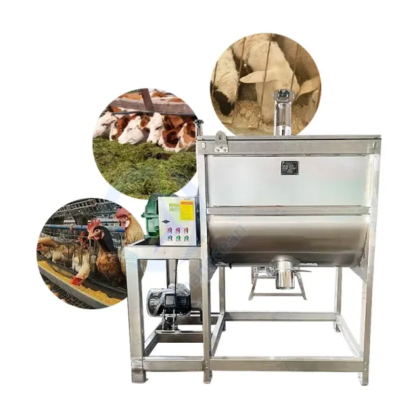 Soil Wet Feed 2 Ton Ribbon Blender 250kg Batch 1 Ton Horizontal Poultry Animal Feed Cattle Feed Mixer