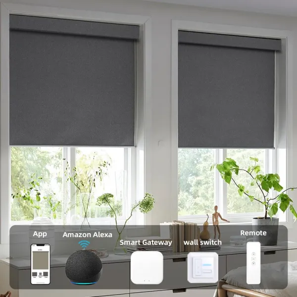 lindoor roller blinds electric smart control roller shades for office