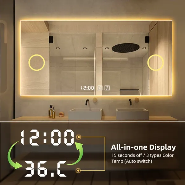 Smart Bathroom LED Mirror Wall Mounted