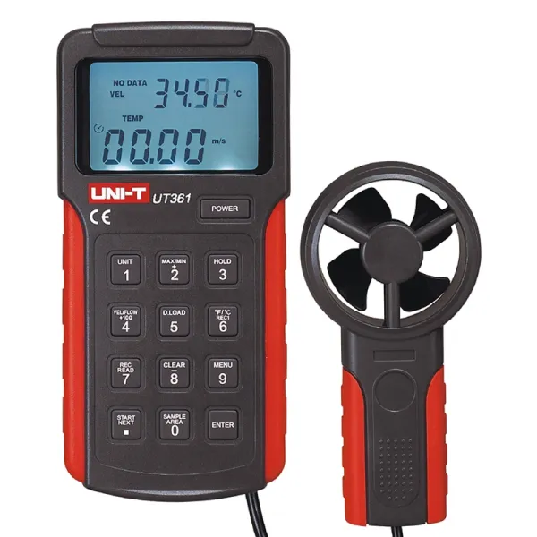UNI-T UT361 LCD Screen Displaying Digital Anemometer Wind Speed Counter Measure Wind Speed Air Volume Air Temperature