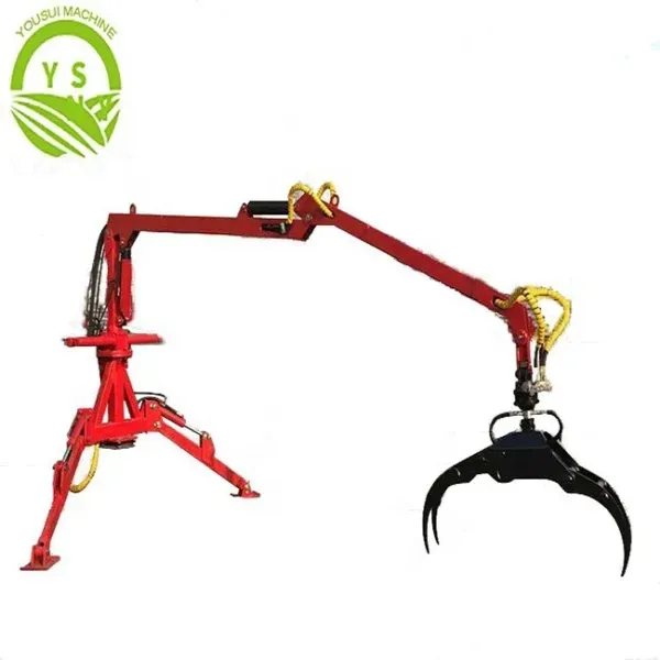 Forestry Machinery Wood Log Timber Crane With Hydraulic Grapple