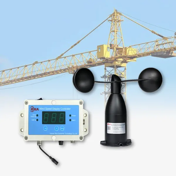 01 Wireless Wired Tower Crane Cup Anemometer Indicator Wind Speed Sensor Meter Alarm Device