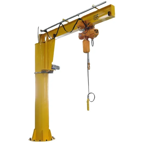 High quality 500kg 1 ton 2 ton 3 ton 5 ton 10 ton column portable workshop floor cantilever arm jib crane with hoist for sale