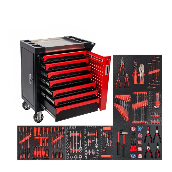 420 Pcs Hand Tools Professional 7 Drawers Workshop Roller Tool Set Box Garage Tool Cabinet
