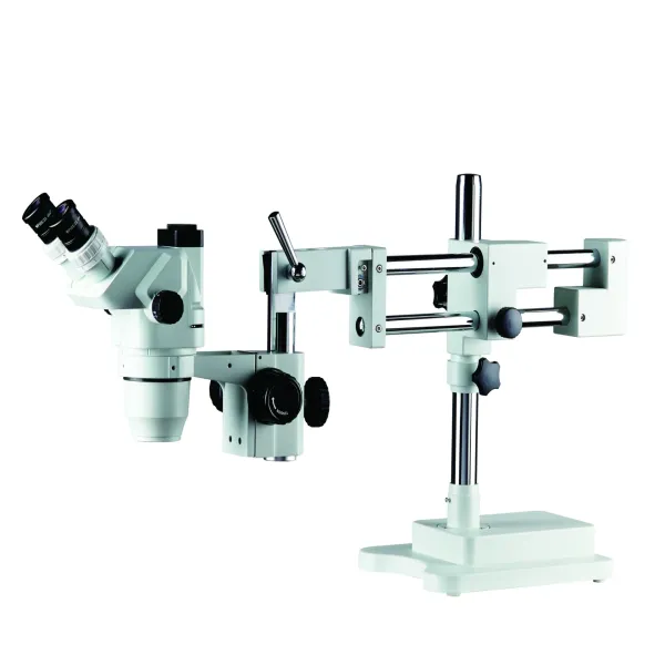 Trinocular Zoom Microscope with Double Boom Stand Metal Base Microscope