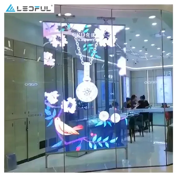 Transparent LED Screen Display For Glass Window Wall