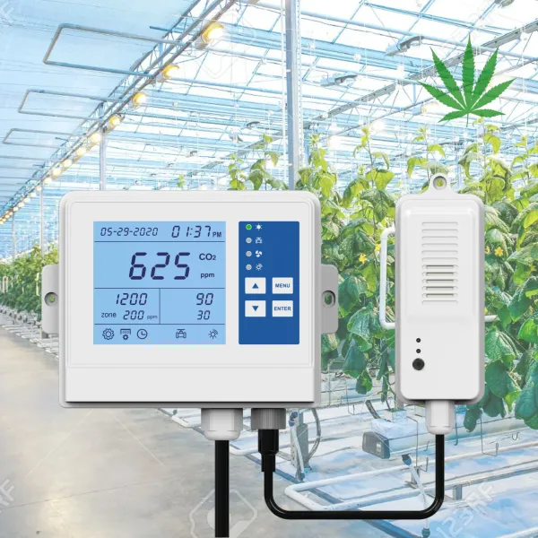 Automatically controls the CO2 gas supply to plants Grow room co2 monitor & controller
